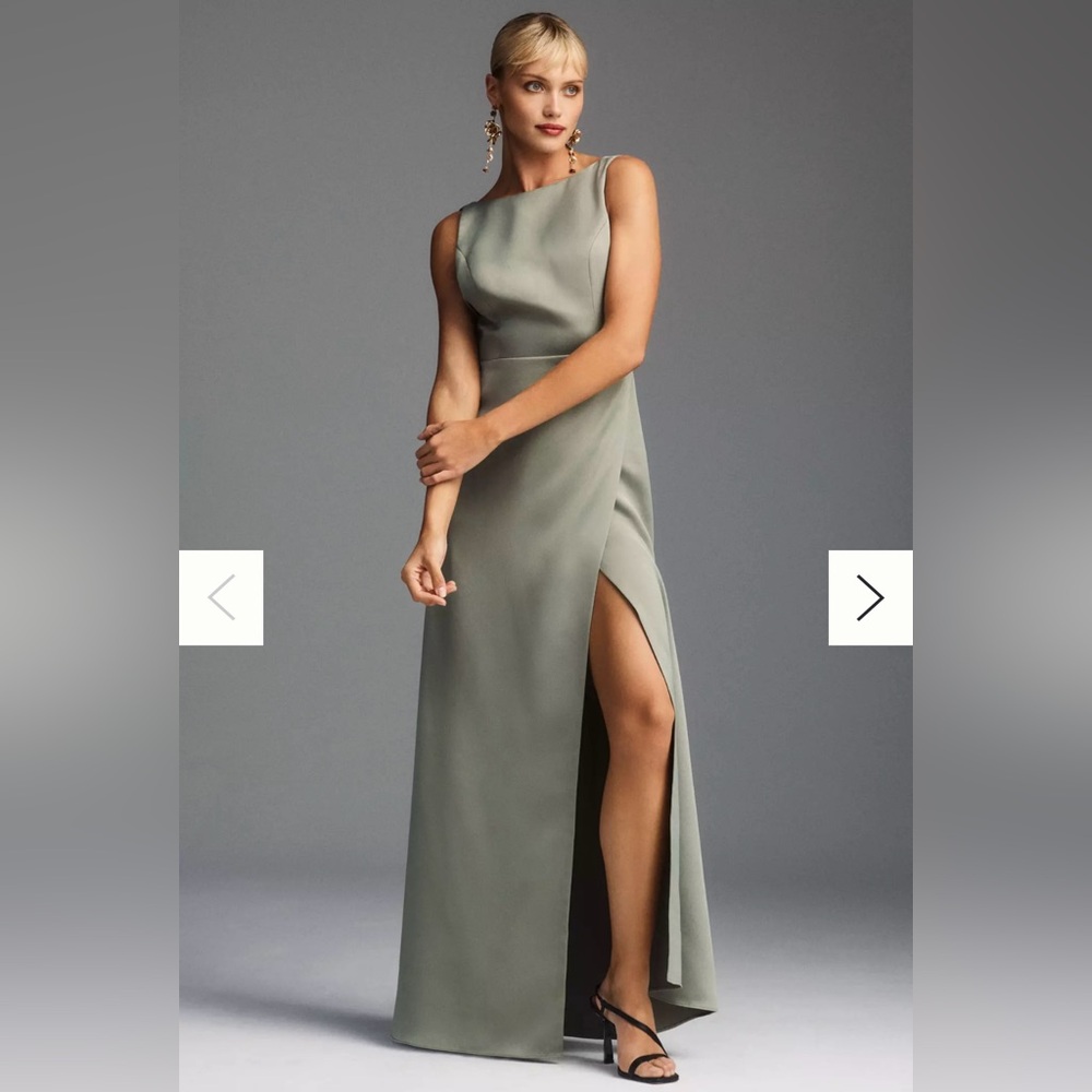 BHLDN Alice High-Neck Satin Maxi Dress